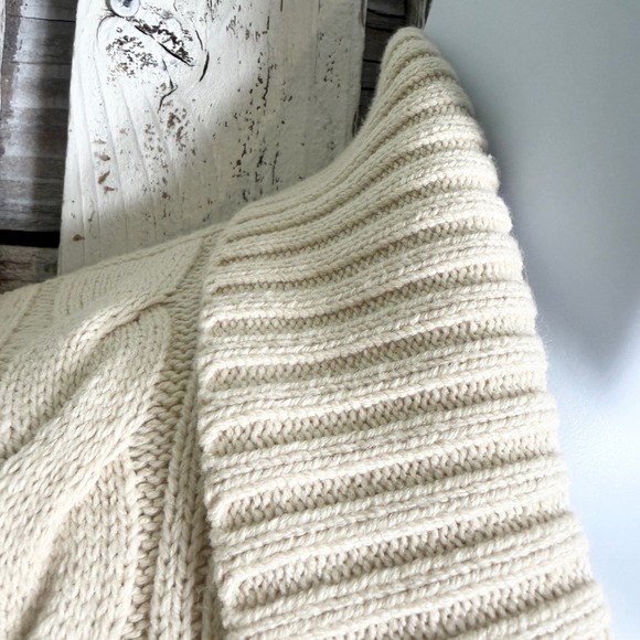 Roundtree Yorke Cream Cable Knit Cardigan Sweater Men's XL Classic Grandpa Retro - Picture 6 of 12